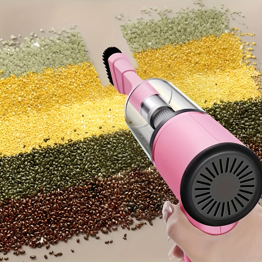 12V Compact Handheld Car Vacuum - Powerful, Wired for Easy Dust & Pet Hair Removal - Includes Accessories Kit - Silent Operation