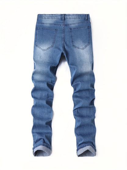 Men's Slim Fit Jeans - Classic Wash Distressed Everyday