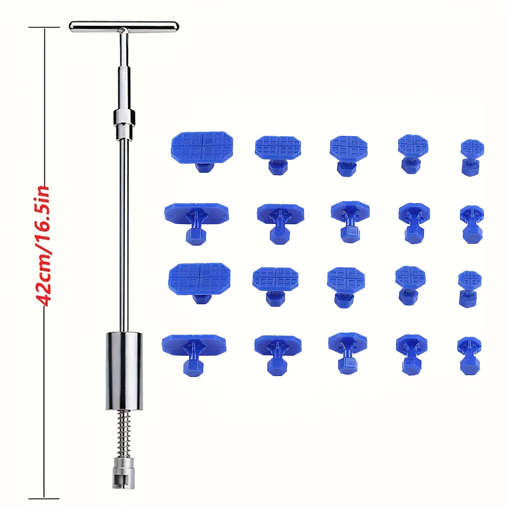 Car Paint-Free Repair Kit - T-Strip Repair Kit, with Suction Cup Wire Drawing Board, Used for Car Body Repair, Hail Damage, Small Dents, Refrigerator Door Knocking