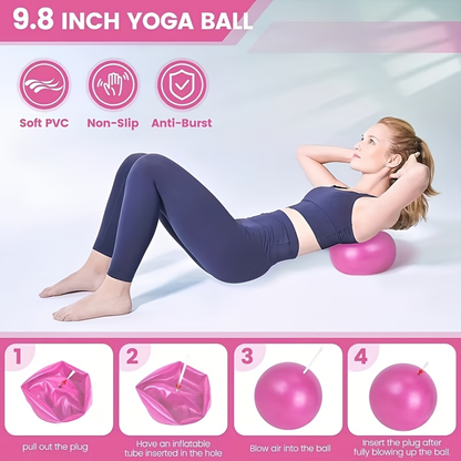 Pilates Circle Set 13-Piece – Yoga Rings, Balls, 5 Resistance Bands, Stretching Bands, Fitness Backpack, Yoga Socks & More – Complete Home Fitness Gift Set for Women & Family