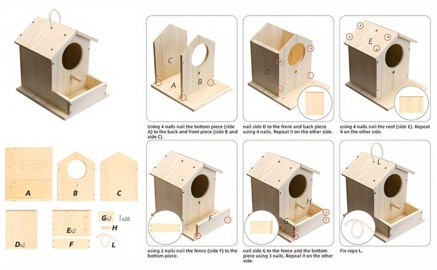 Wooden Birdhouse Building Kit for Kids – DIY Build & Paint Bird House Arts Crafts STEM Activity with Paint & Brushes, Birthday Christmas Gift Boys Girls Ages 4-12
