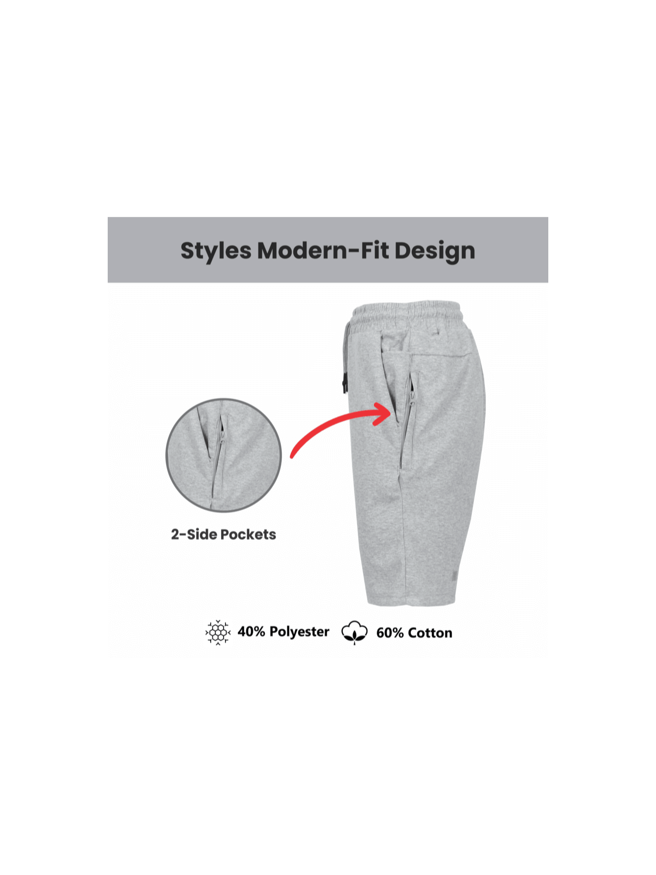 Men's Casual Shorts - Drawstring Waist With Pockets
