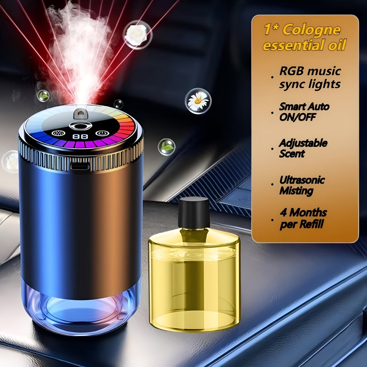 Aromatherapy Diffuser, Aromatherapy Humidifier, Dynamic Light Show & Starry Sky Top Mode, Natural French Scented Essential Oils/Perfumes, Adjustable Fragrance Concentration, Eliminate Odors In The , This Is Your Exclusive Atmosphere Master