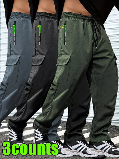 Men's Casual Pants - Elastic Waist With Pockets