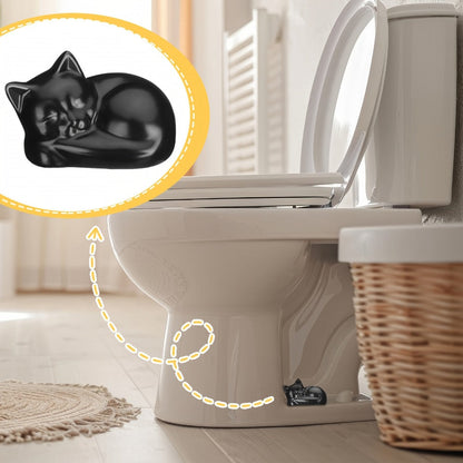 Black Cat Ceramic Toilet Bolt Caps 2-Pack - Decorative Cat Toilet Bolt Screw Cover Caps, Cute Bathroom Decor for Cat Lovers, Fun Themed Bathroom Accessories & Replacement Parts