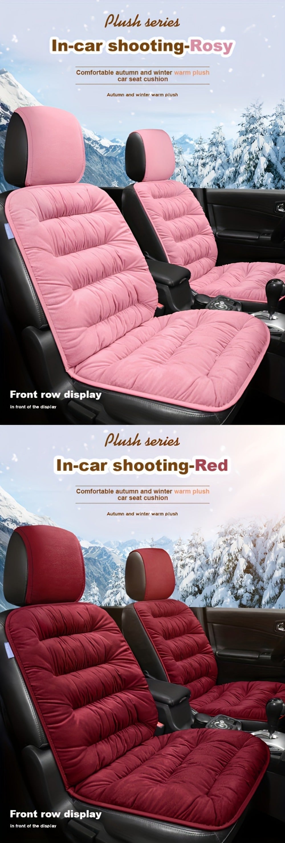 Memory Foam Car Seat Cushion with Storage Bag, Anti-Slip Rubber Bottom Driver Seat Backrest Pad, Single Seat Vest-Style Comfort Cushion for Car, Available in Red Beige Black