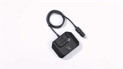 Car Cigarette Lighter Splitter 3-Socket 120W Power Outlet Adapter | QC3.0 + PD USB Ports | 12V/24V Voltage Monitor Independent Switch Car Charger Hub for SUV Truck RV Multi-Device Charging
