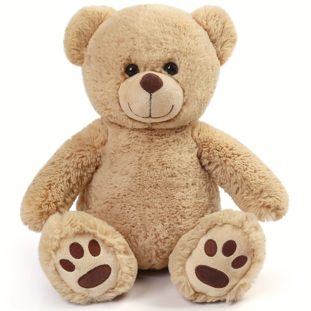 Plush Teddy Bear Stuffed Animal 10 Inch 12 Inch Soft Brown Bear Toy Huggable Cuddly Plushie Safety Eyes Birthday Christmas Easter Gift for Kids Toddlers Boys Girls
