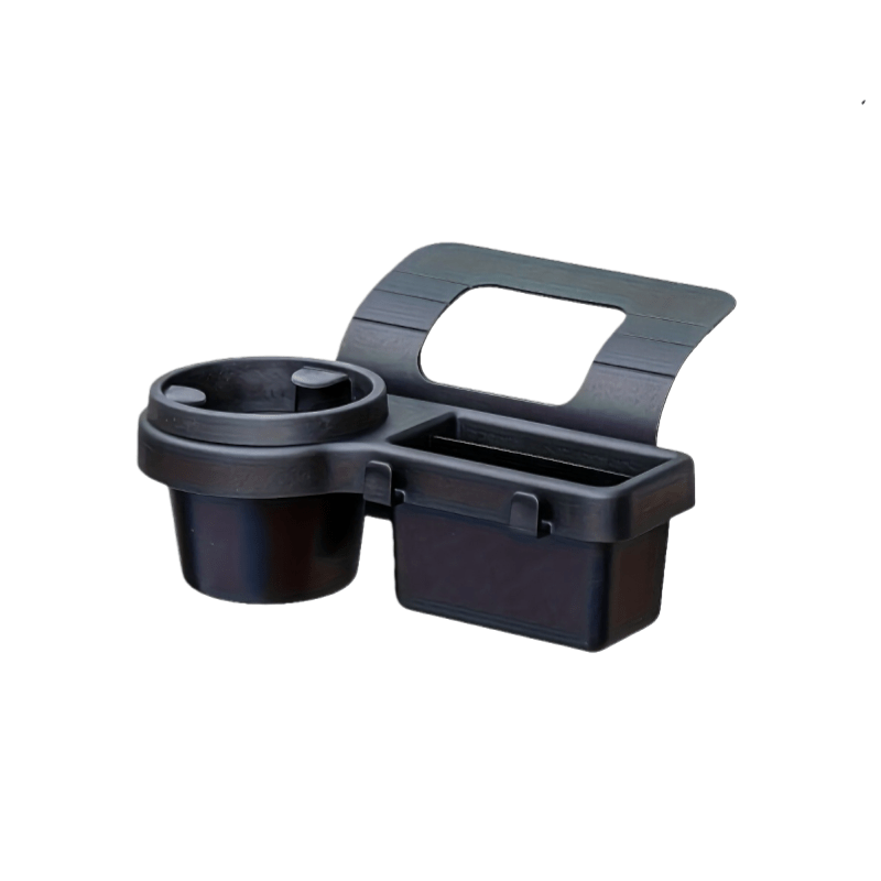 A Multifunctional Car Storage Box Featuring Cup Holders, a Beverage Rack, a Side Door Window Phone Slot, And a Hanging Storage Shelf - Made of Durable ABS Material, Easy to Install, And Designed to Save Space