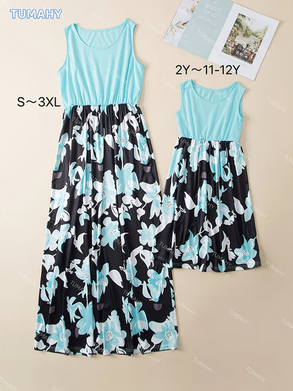 Mommy and Me Floral Dress Set - Floral Long Sleeve Summer
