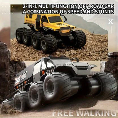 Amphibious RC Truck 8-Wheel Drive 4-Motor Off-Road Climbing Remote Control Armored Vehicle, Oversized All-Terrain Land & Water Military Truck Toy – Epic Gift for Kids & Adults Boys Girls