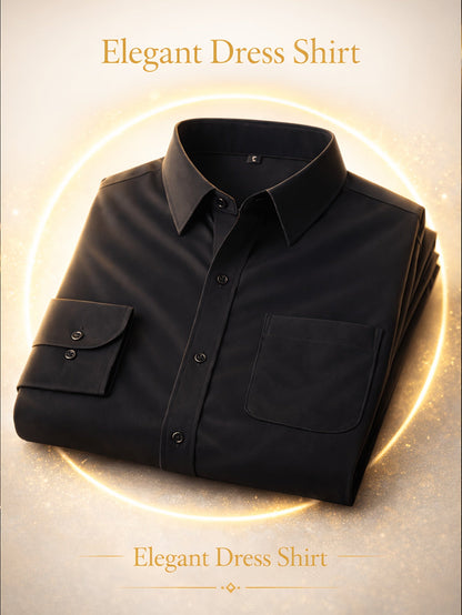 Men's Solid Long Sleeve Casual Shirt - Wrinkle Resistant