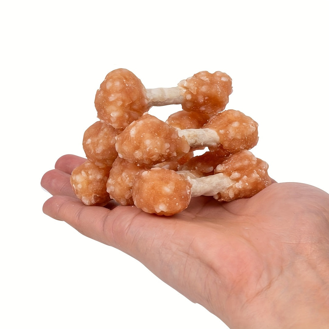 Chicken Dog Training Treats Dumbbell Shape – Natural High Protein Reward Snacks for Small Medium Large Dogs, Rice & Chicken Flavor, Long-Lasting Chew