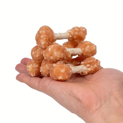 Chicken Dog Training Treats Dumbbell Shape – Natural High Protein Reward Snacks for Small Medium Large Dogs, Rice & Chicken Flavor, Long-Lasting Chew