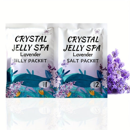 Foot Soak for Dry Cracked Feet Jelly Spa Bubble Bath Salt — Moisturizing Exfoliating Foot Care Treatment, Honey Lavender Lemon & Rose Scents, Relaxing At-Home Pedicure Spa Gift for Women & Men