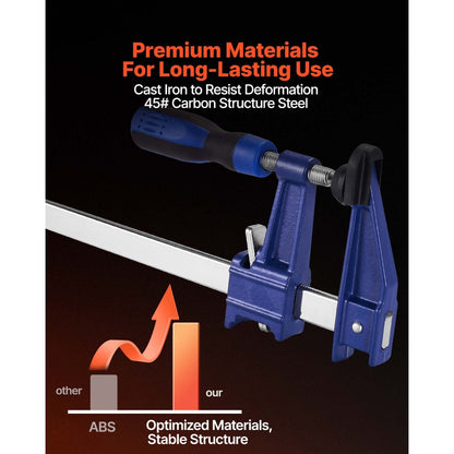 Bar Clamps for Woodworking F Clamp Set – 24" & 36" Cast Iron Jaw, 600 LB Load, Lockable Slide Bar, 2 or 4-Pack for Furniture Assembly, Glue-Ups & Wood Joining Projects