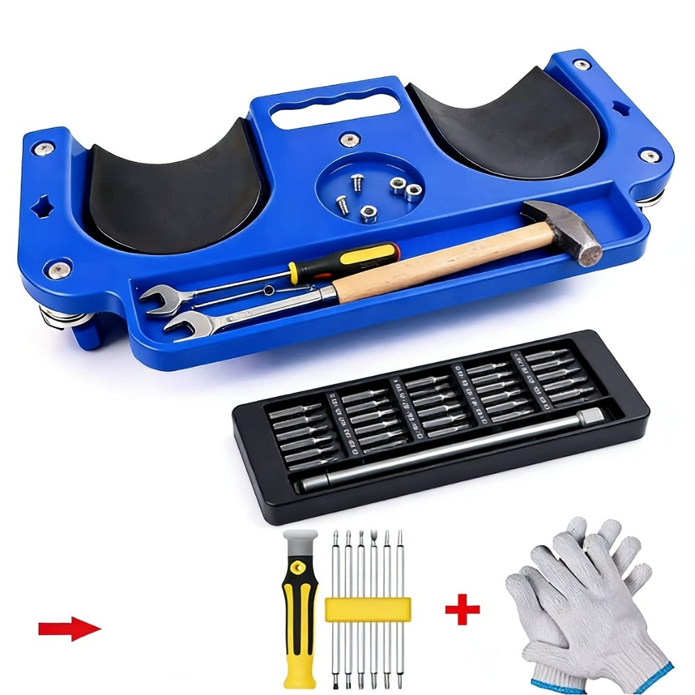 Rolling Knee Creeper Pad with Built-In Tool Tray – ABS High-Impact Frame, Cushioned Kneeling Pad for Car Repairs, Carpentry & Flooring, 11 Color Options