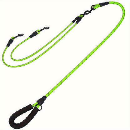 Dual Dog Leash – 360° Tangle-Free Double Dog Walking Leash with Reflective Nylon, Shock-Absorbing & Ergonomic Handle | 78 Inch | 6 Colors