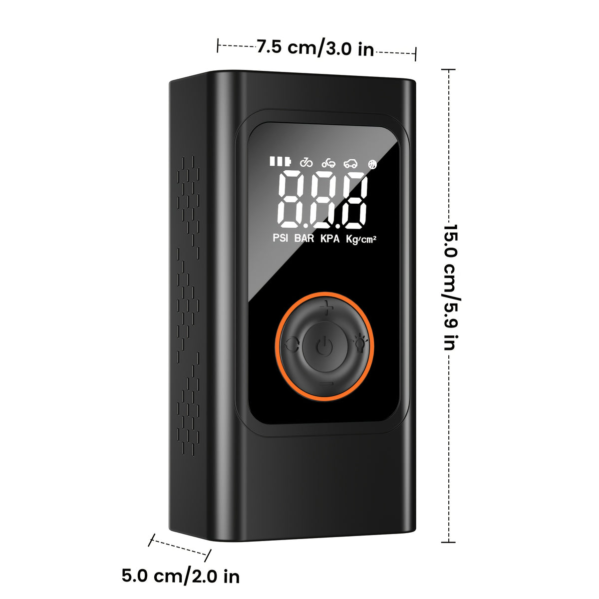 Portable Tire Inflator - 150PSI Air Compressor with Preset Pressure Auto-Stop, USB-C Fast Charge And LED Light, Multi-Mode for Car, Moto, Bike, Ball, Air Pump Ideal for Car