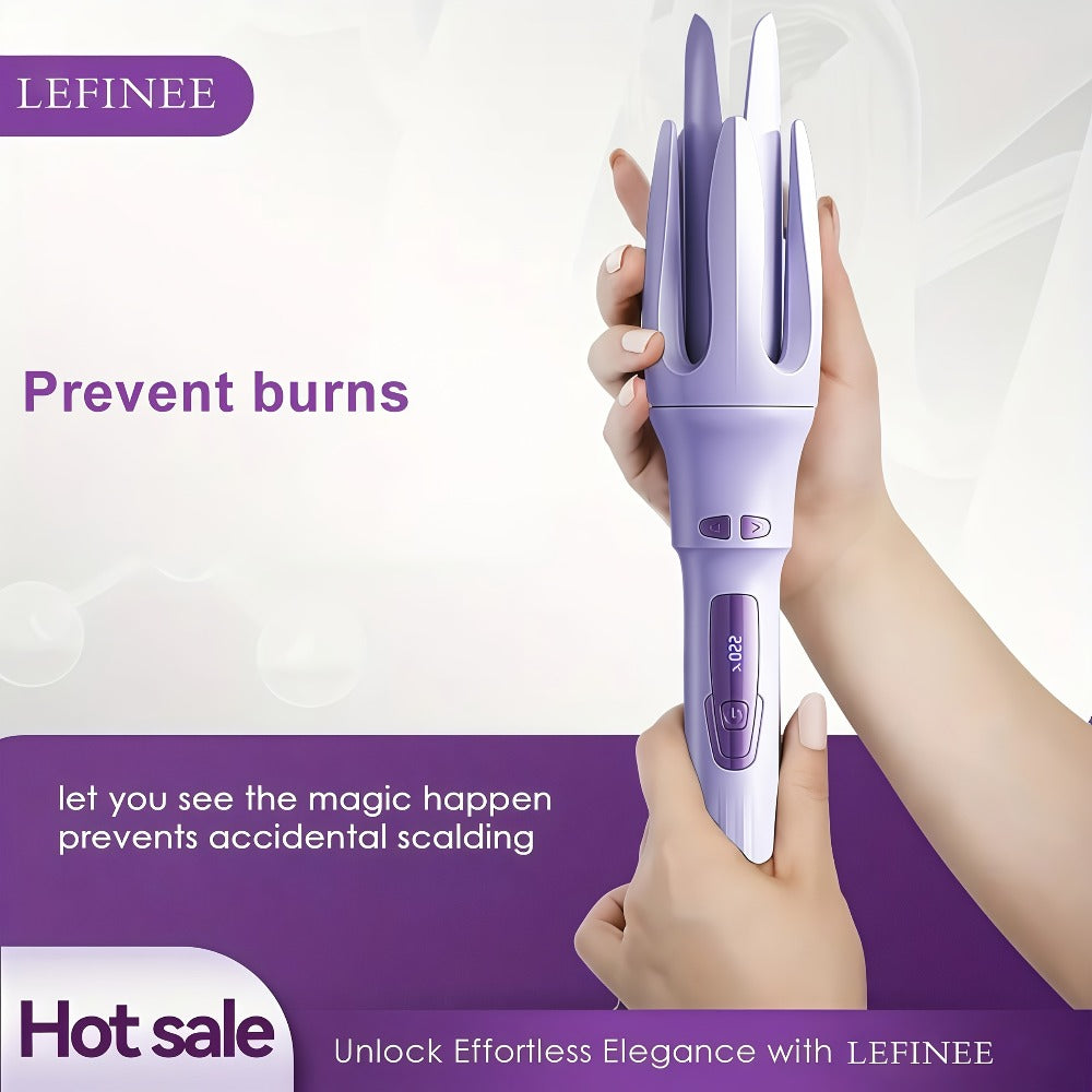 Automatic Rotating Curling Iron 4 Temperature Settings 40M Negative Ion Ceramic Barrel Anti-Tangle Auto Shut-Off Dual Voltage 110-240V Fast Heat 30s Beginner-Friendly Frizz-Free Curls All Hair Types Women