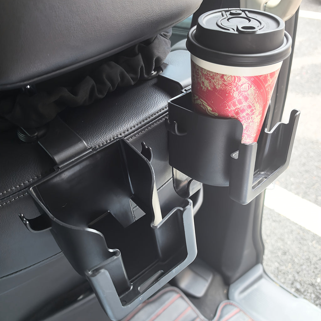 Set of 2 Versatile Car Seat Back Organizers Featuring a Cup Holder, Phone Holder, And Hook - Compatible with Most Vehicle Models, Capable of Holding Water Bottles, Milk Tea Bags, Trash Bags, And Glasses, Designed for Car Storage
