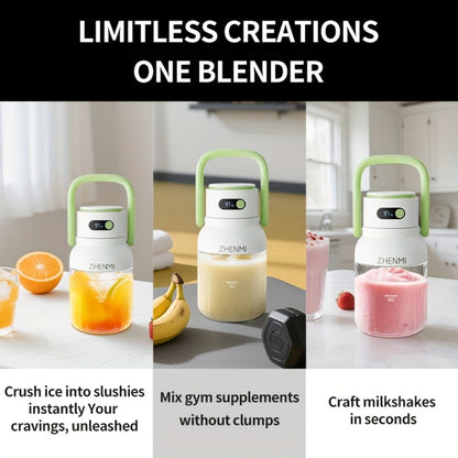 Cordless Portable Blender 33oz USB Rechargeable - Ice Crushing Blender for Smoothies & Shakes, Wireless Personal Blender for Travel Gym Office, BPA-Free, Green Purple Pink
