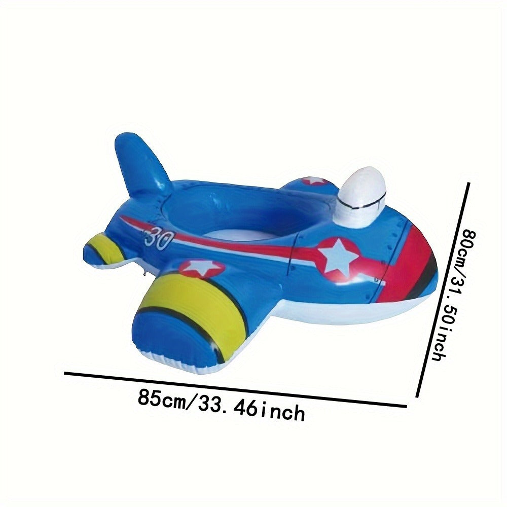 Airplane Inflatable Pool Float for Kids – Novelty Plane Swim Ring Floatie Tube for Swimming Pool, Lake, Beach & Summer Pool Party, Fun Aviation Design Water Toy, 1 Pack