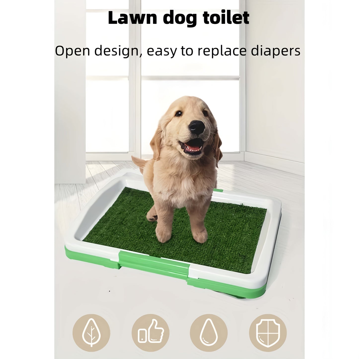 Artificial Grass Dog Potty Training Mat with Tray – Non-Slip Splash-Proof Indoor Puppy Toilet, Odor-Free 3-Layer Design, 18x12 Inch for Home & Travel
