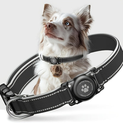 Reflective Dog Collar with AirTag Holder – Padded Durable Collar for Small, Medium & Large Dogs | S, M, L, XL | 6 Colors