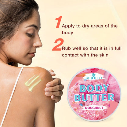 Fruity Body Glaze Set 8 Scents 100g×2 – Pineapple Coconut Strawberry Coffee Peach Doughnut Birthday Cake Non-Greasy All-Day Moisturizing Travel Size Body Lotion Gift for Women