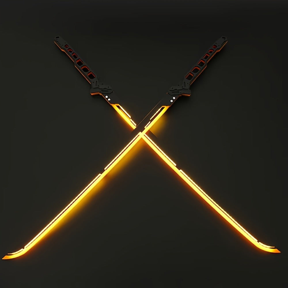 LED Samurai Sword Cyberpunk Glowing Katana 80cm – Acrylic Light-Up Blade for Halloween Costume Party Cosplay Sci-Fi Anime Props, Rechargeable Cool Gift for Teens & Adults, 5 Colors