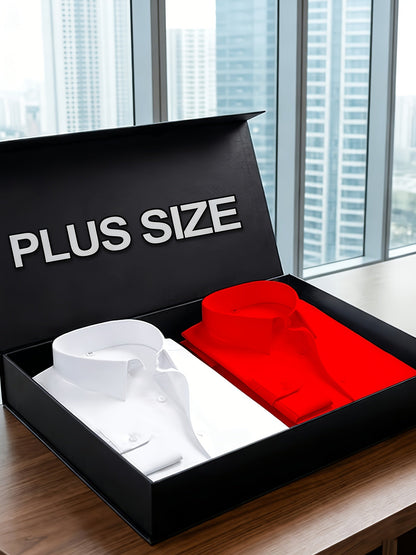 Men's Solid Color Dress Shirt - Classic Neck Long Sleeve 474469