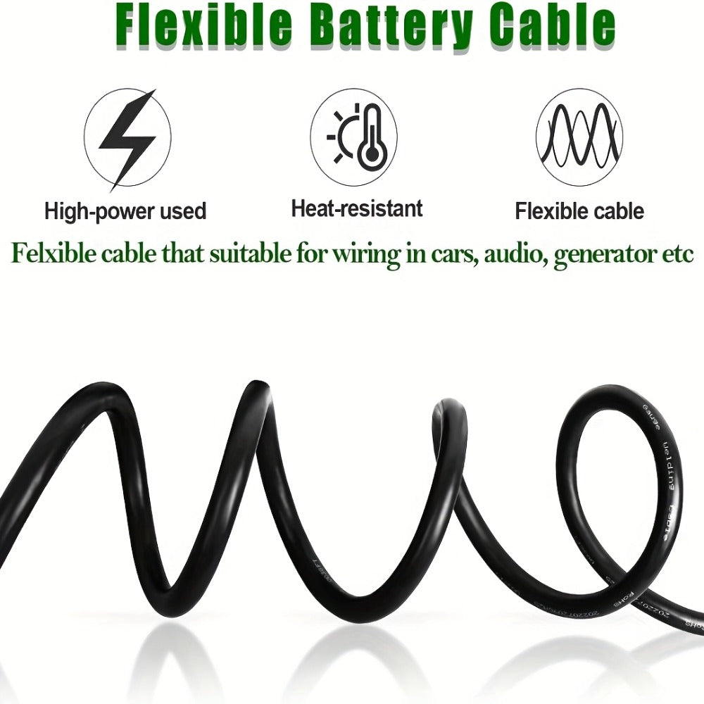 8 AWG OFC Copper Wire Cable Red & Black Set 8 Gauge Welding Cable for Automotive Battery Marine Generator Solar Wiring - 3FT or 10FT Options