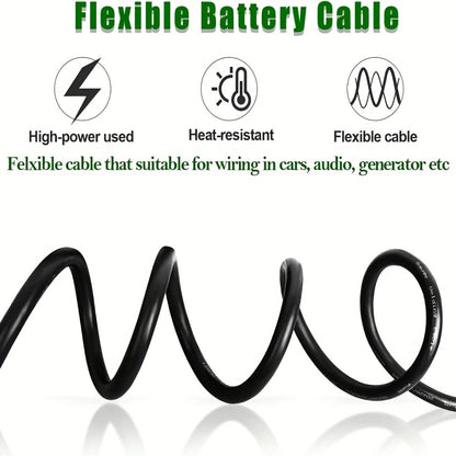 8 AWG OFC Copper Wire Cable Red & Black Set 8 Gauge Welding Cable for Automotive Battery Marine Generator Solar Wiring - 3FT or 10FT Options
