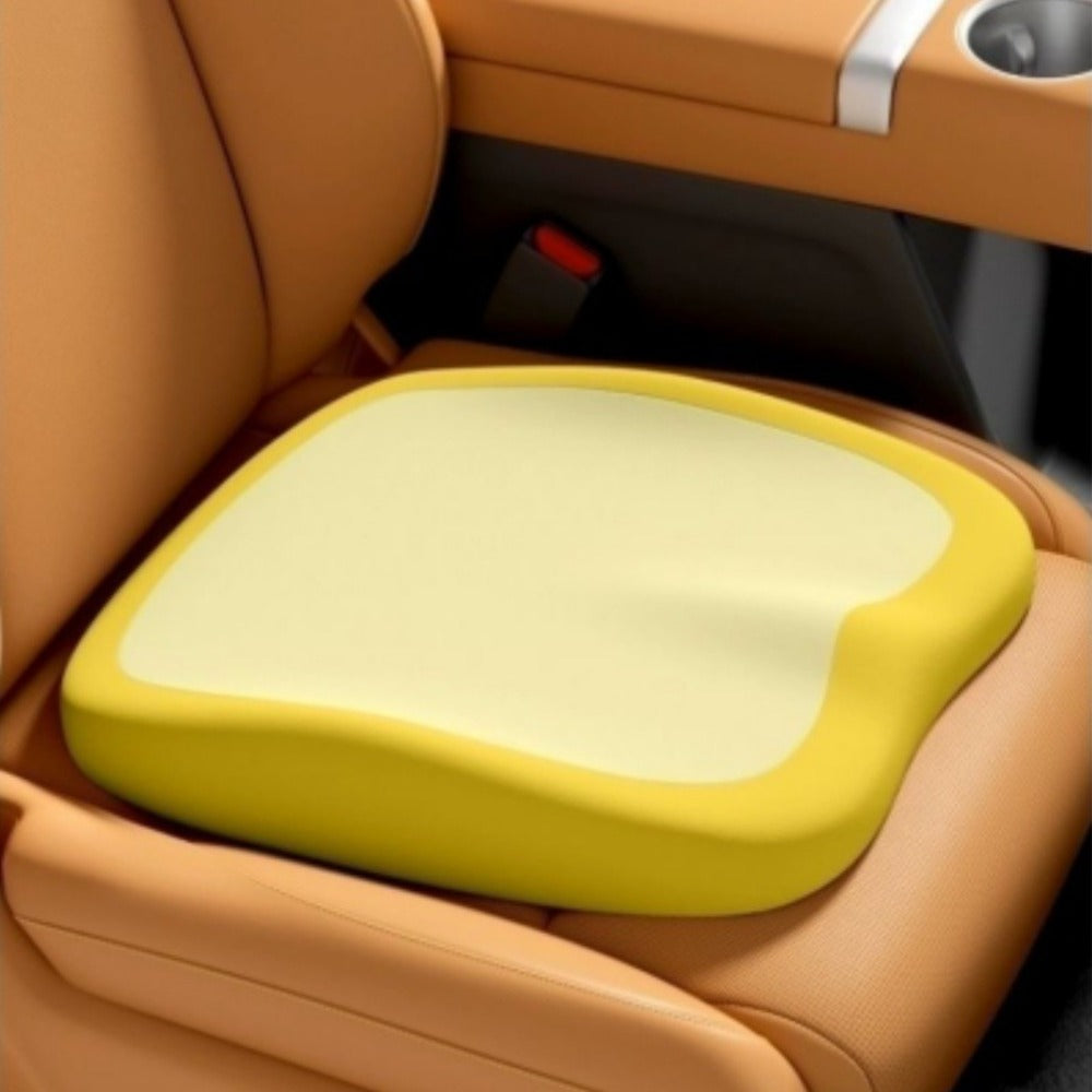 Car Seat Cushion Set 2-Piece – Memory Foam Elevated Driving Cushion with Lumbar Support & Neck Pillow, Height Booster for Car & Home Chair, 3 Colors