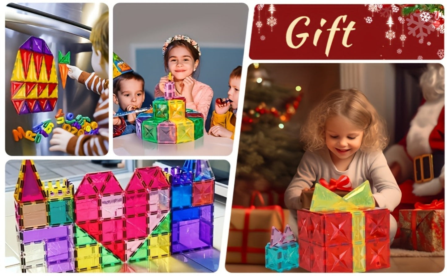Magnetic Tiles 120pcs with 2 Toy Cars for Kids Ages 3 4 5 6 – Deluxe 3D Magnet Building Blocks Stacking Ramp Set STEM Educational Toy Creative Birthday Christmas Gift Boys Girls