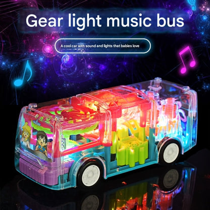 LED Light Up Transparent School Bus Toy with Colorful Flashing Lights – Toddler Toy for Boys & Girls Ages 2+, Birthday Christmas Holiday Gift (Green / Red)