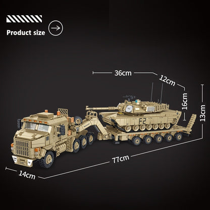MOC Military Tank Hauler Building Block Set 3482pcs – Armored Heavy Transport Vehicle Brick Model Kit Adult Collector Display Piece Hobbyist Gift Military History Enthusiasts Model 628015