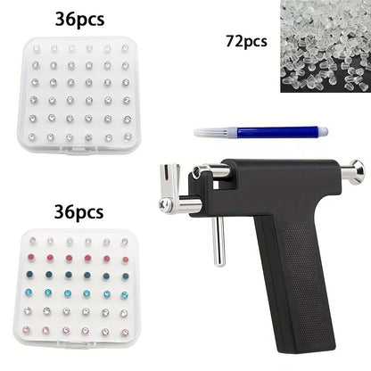 Ear Piercing Tool Set Reusable - Safe Ear Piercing Kit with Ear Studs, Professional Piercing Gun for Home & Salon Use, Unisex, Hypoallergenic Ear Studs Included, Multiple Combination Options