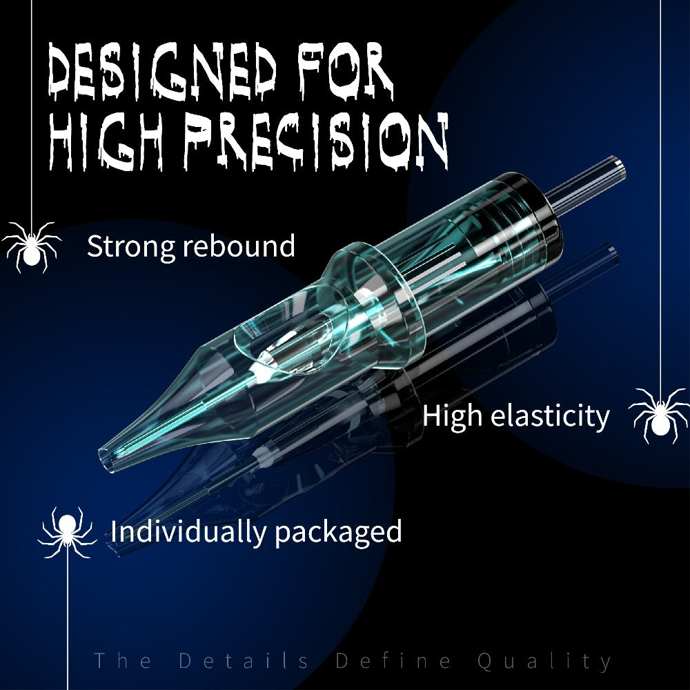 EO Sterilized Tattoo Cartridge Needles 50pcs Mixed Sizes 3RL 5RL 7RL 9RL 5RS 7RS 9RM 15RM 7M1 15M1 - Anti-Backflow Membrane Round Liner Shader Magnum for Tattoo Machine Pen & Body Art
