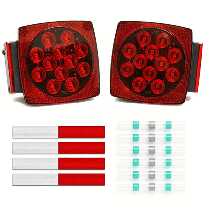 12V LED Trailer Tail Lights Kit - Stop, Turn Signal, Brake & License Plate Light for Trailers Under 80" - Boat, RV, Camper, Truck