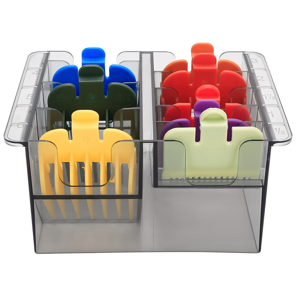 Barber Tool Organizer 8-Slot Clear Plastic Storage Box for Hair Clippers Scissors & Grooming Accessories – Transparent Salon Organizer for Home & Professional Barber Use