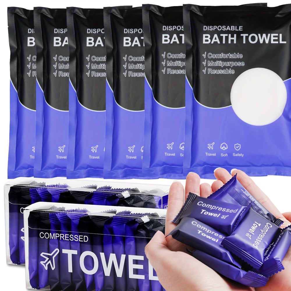 Compressed Towel Tablets 28 Pack - Disposable Magic Coin Tissue, Expandable Face Towel 11.8x9.4 Inch, Individually Wrapped Portable Paper Towel for Travel Camping Hiking Sport Gym Outdoor Emergency