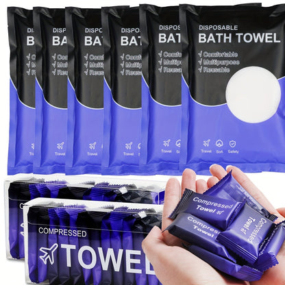 Compressed Towel Tablets 28 Pack - Disposable Magic Coin Tissue, Expandable Face Towel 11.8x9.4 Inch, Individually Wrapped Portable Paper Towel for Travel Camping Hiking Sport Gym Outdoor Emergency