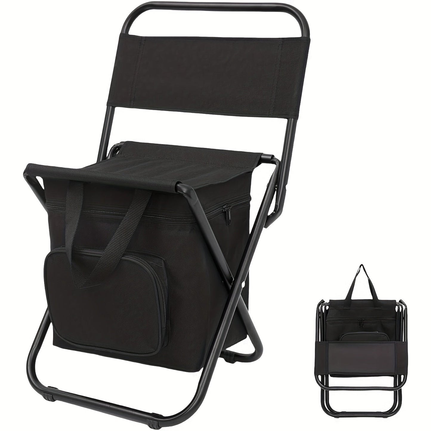 Lightweight Backpack Camping Chair Folding Stool with Backrest – Compact Portable Outdoor Seat, Heavy Duty Support, for Camping, Hunting & Fishing, Available in 3 Colors, 1pc or 2pcs