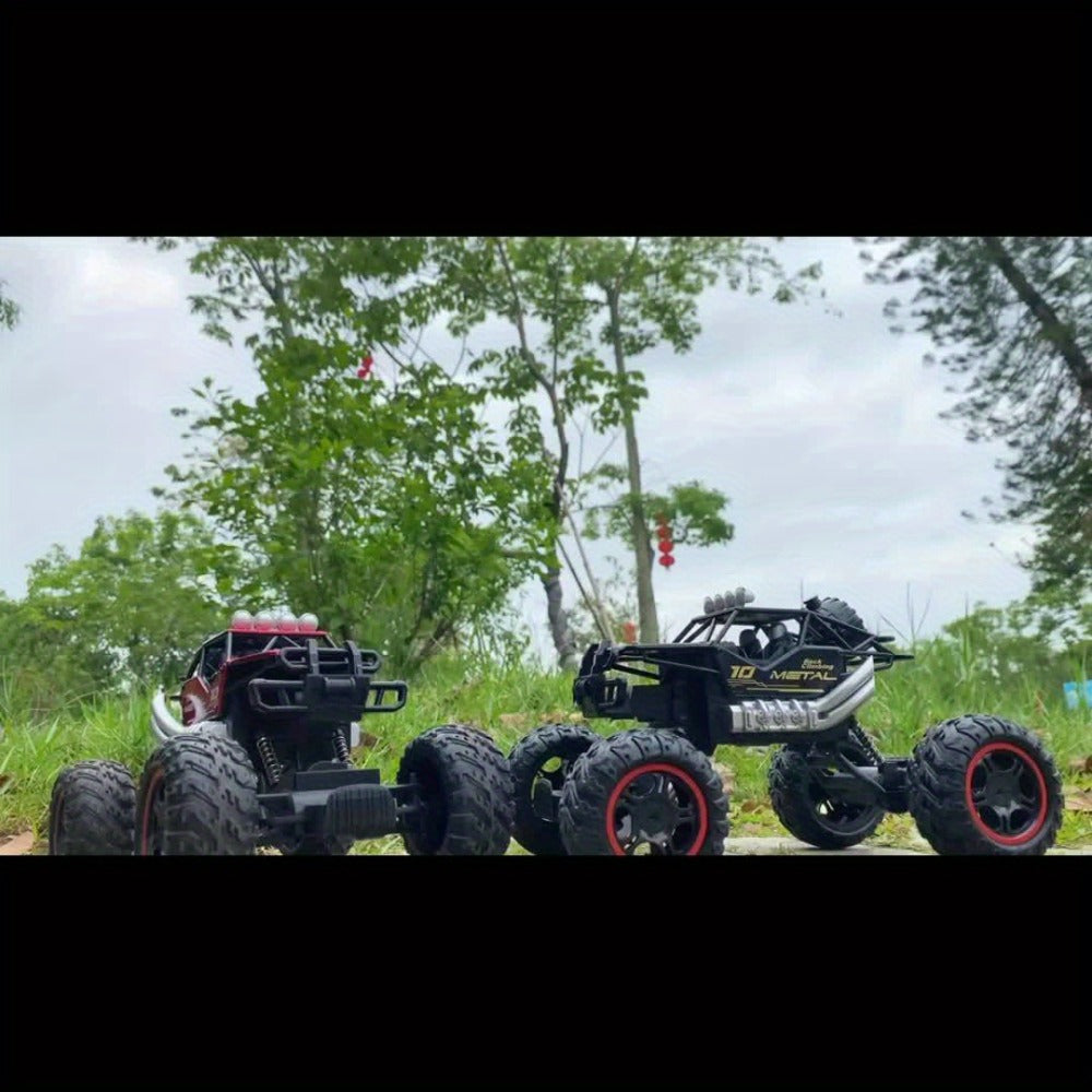High Speed RC Off-Road Truck for Boys 6 8 10 – Large 4WD All-Terrain Remote Control Car USB Rechargeable Battery 2.4GHz Racing Vehicle Birthday Christmas Gift Kids Black Red
