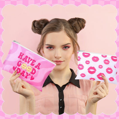 Bulk Cosmetic Bags 24-Pack Pink Howdy Western Zipper Makeup Pouches Party Favor Set for Women Girls Birthday Bachelorette Bridal Shower Travel Toiletry Organizer Gift