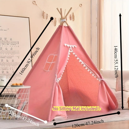 Kids Teepee Tent Indoor Outdoor Play Tent – Nordic Conical Princess Playhouse, Washable Kids Play Tent for Toddlers & Children | White, Blue, Pink, Star | Birthday Christmas Gift