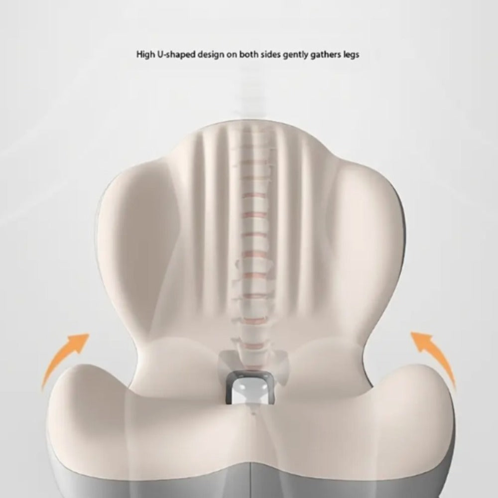 Memory Foam Seat Cushion with Lumbar Support – Orthopedic Car Seat Pillow for Back, Hip & Tailbone Pain Relief, Non-Slip Ergonomic Cushion for Car, Office Chair, Truck & Dining Chair
