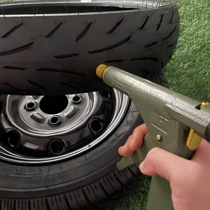 Tubeless Tire Repair Gun Kit with Mushroom Plug & Probe Nozzle, Spring-Loaded Puncture Fix Tool for Cars Trucks SUVs Travel Trailers & Fifth Wheels, No Dismounting Required, Metal, DIY Flat Tire Repair
